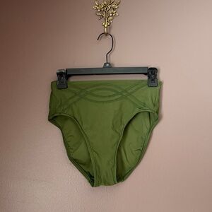 Olive Green High-Waisted Bikini Bottom